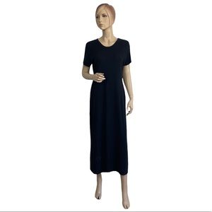 St. Bernard Women's Black Crewneck Short Sleeve Ribbed Tee Dress 16/44
